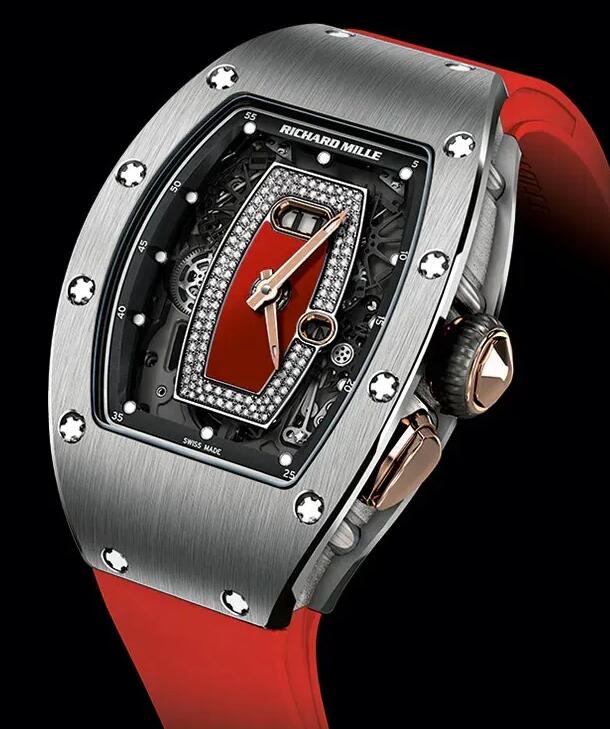 Replica Richard Mille RM 037 White Gold Red Rubber Watch